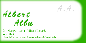 albert albu business card